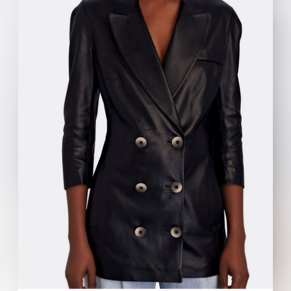 Zeynep Arcay Leather Blazer - Picture 1 of 6
